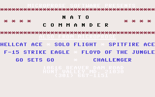 Nato Commander screenshot 2 for Commodore 64